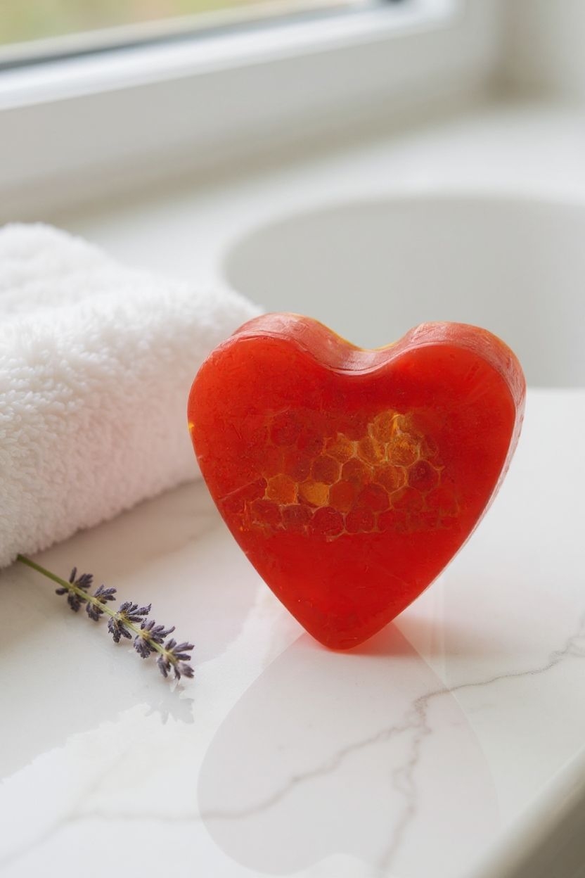 Savon coeur parfum miel