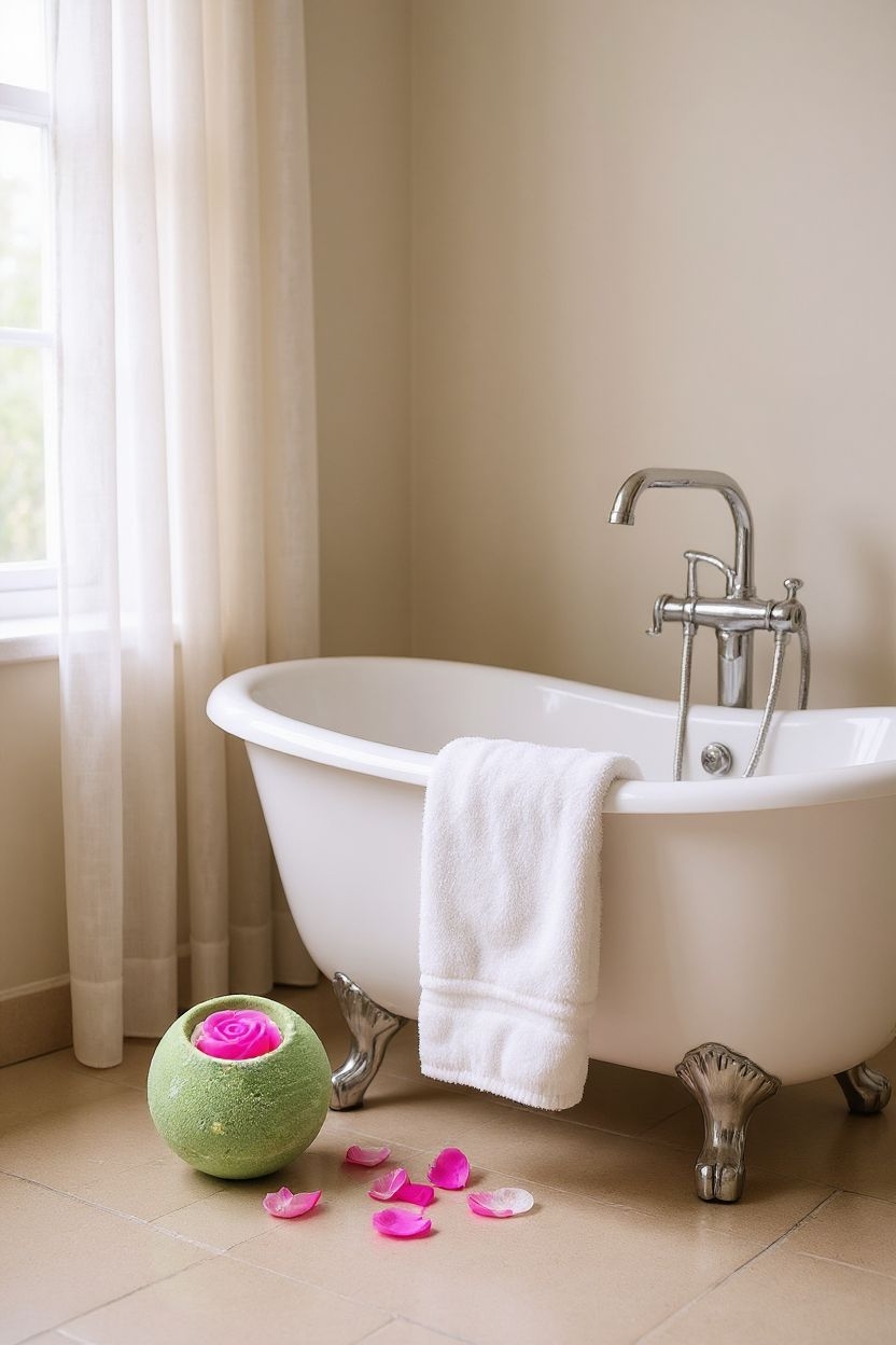 Bombe de bain thé à la rose