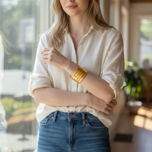 Bracelet en acier d'oxydable jonc Léaïs