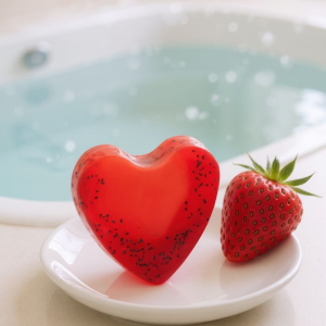 savon coeur glycerine "Fraise"